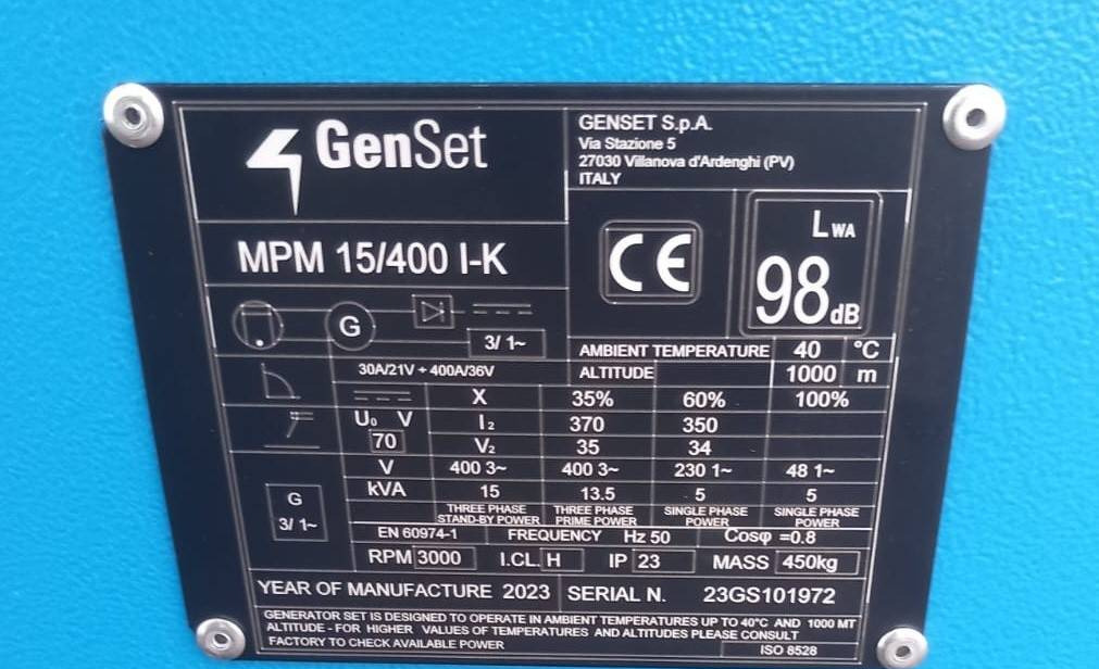 Industrie generator Genset MPM 15/400 I-K - Welding Genset - DPX-35500: afbeelding 4