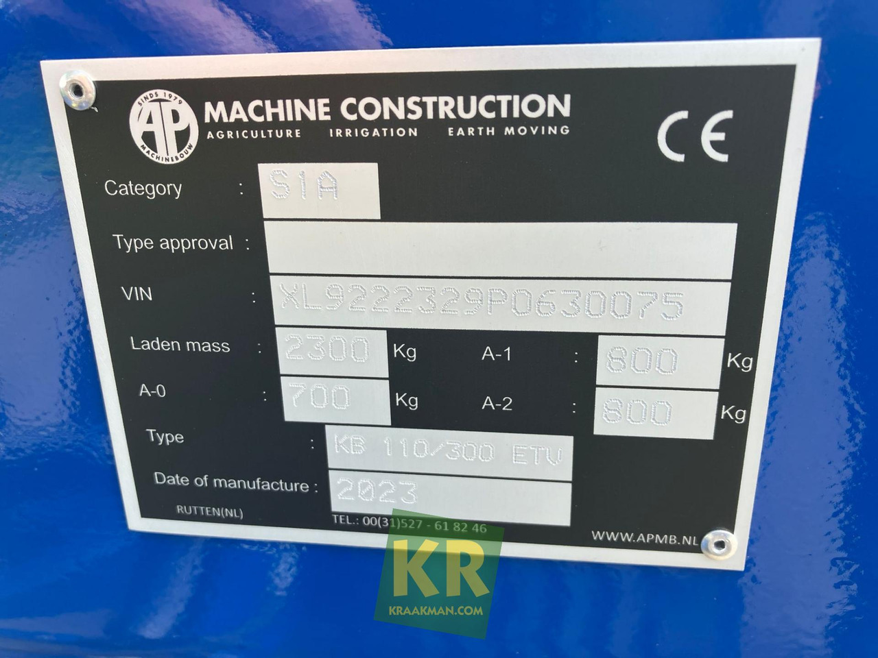 Blad KB110/300 aktiemodel AP Machinebouw
