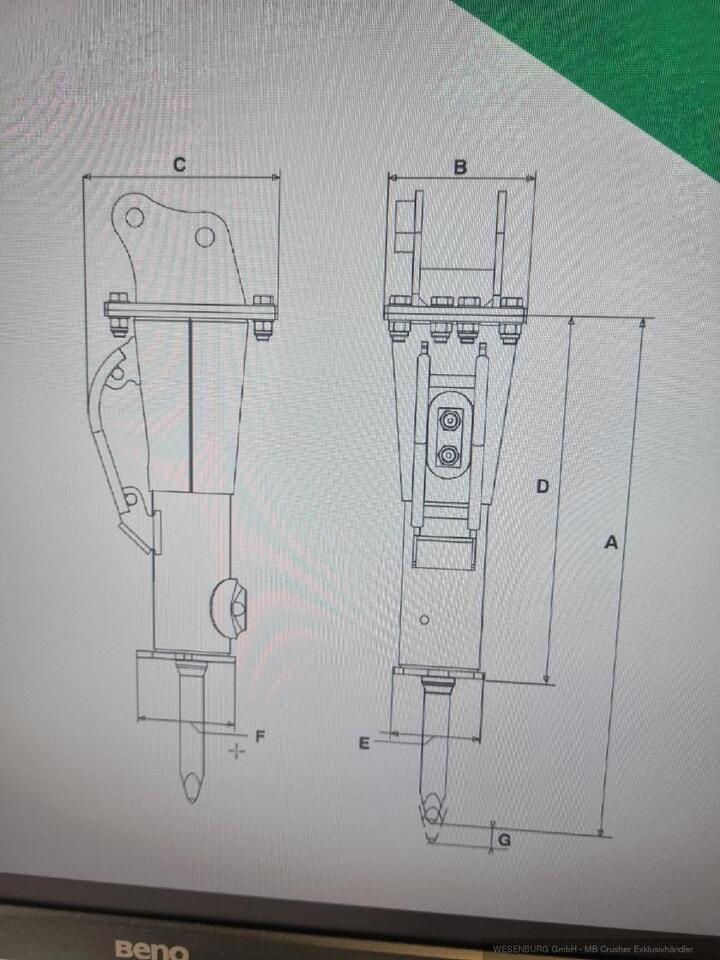 Nieuw Hydraulische hamer voor Bouwmachine Montabert Hydraulikhammer SD6 Trägerklasse: 0,7 - 1,2 t: afbeelding 4
