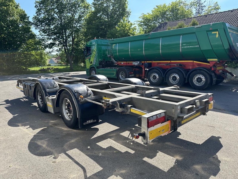 Containertransporter/ Wissellaadbak aanhangwagen H&W 4 x Tandem Lafette MEGA verzinkt Mitnahmestapl. 7. 3 x Tandem Lafette MEGA verzinkt Mitnahmestapl. 7.82 m
