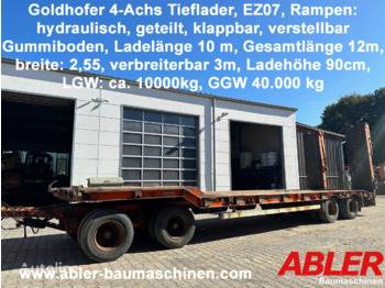 Goldhofer TU 4 Achs Tieflader mit hydraulischen geteilten Rampen - Dieplader aanhangwagen