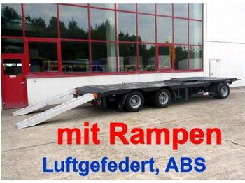 Meusburger 3 Achs Abstetzmuldenanhänger mit Rampen - Dieplader aanhangwagen