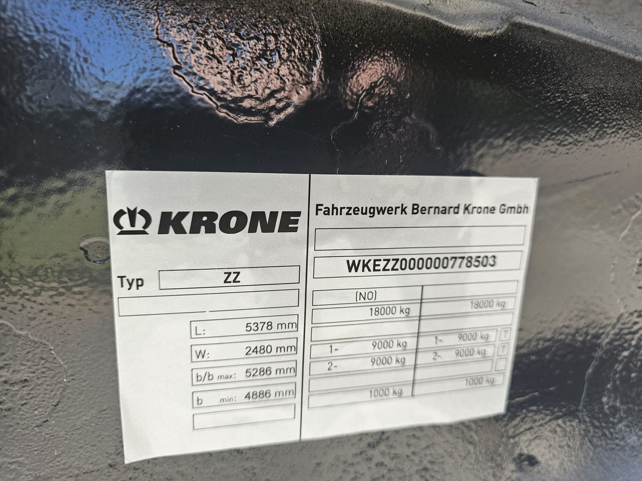 Dolly aanhanger Krone ZZ 18 With LZV Approval