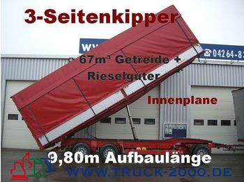 KEMPF 3-Seiten Getreidekipper 67m³   9.80m Aufbaulänge - Gesloten aanhangwagen
