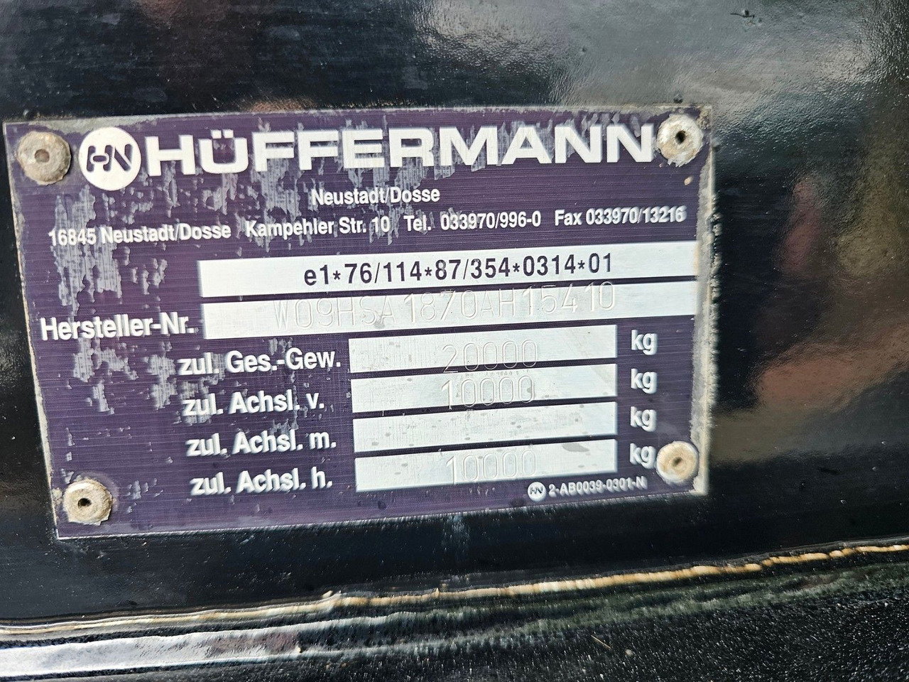 Haakarm/ Portaalarm aanhanger Hüffermann HSA 18.70 Mit Schlitten
