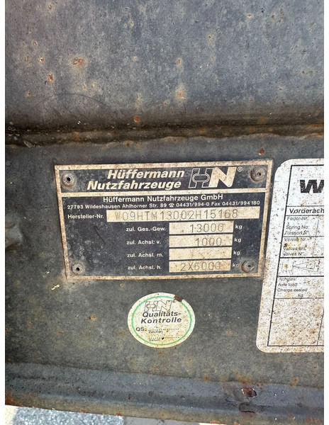 Aanhanger Huffermann HTM 13 *2-Achs Tandem Absetzanhänger, 13to*
