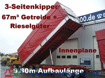 KEMPF 3-Seiten Getreidekipper 67m³   9.80m Aufbaulänge - Kipper aanhangwagen