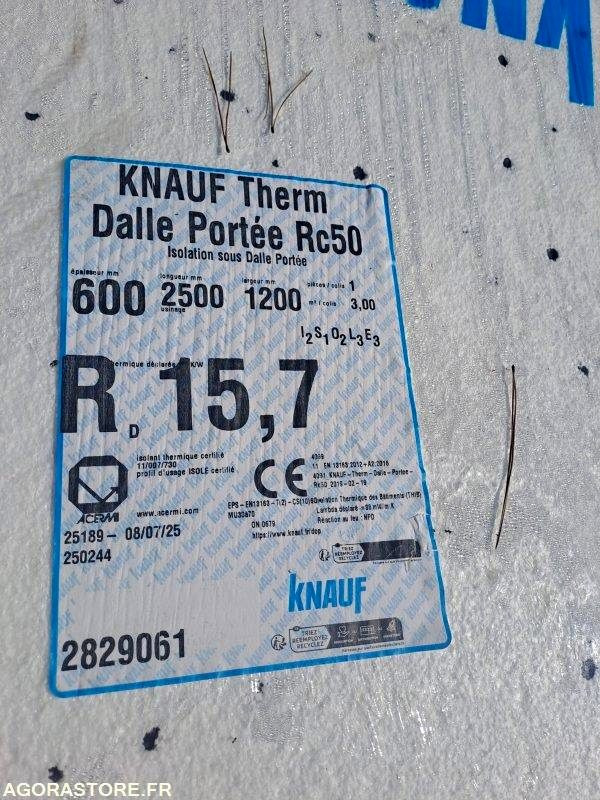 Gereedschap/ Toebehoor Panneaux isolants KNAUF Therm Dalle Portée Rc50 2500 x 1200 x 600 mm