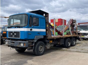 Uitrijwagen, Vrachtwagen MAN 27.403 / Holztansporter VKRANE 11.77 Kran  6x4: afbeelding 1