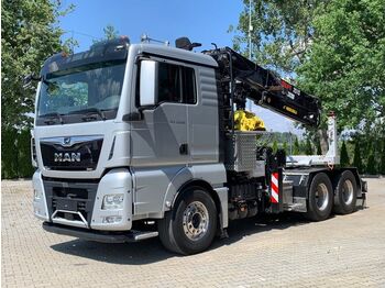 Uitrijwagen, Vrachtwagen MAN TGX 33.580 6x4 EURO6 Euro 6 Holztransporter+Kran: afbeelding 1