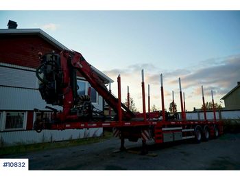 Uitrijwagen, Oplegger Nordic Trailer timber trailer w / push-out and 16.5 t / m Hiab Timber crane: afbeelding 1