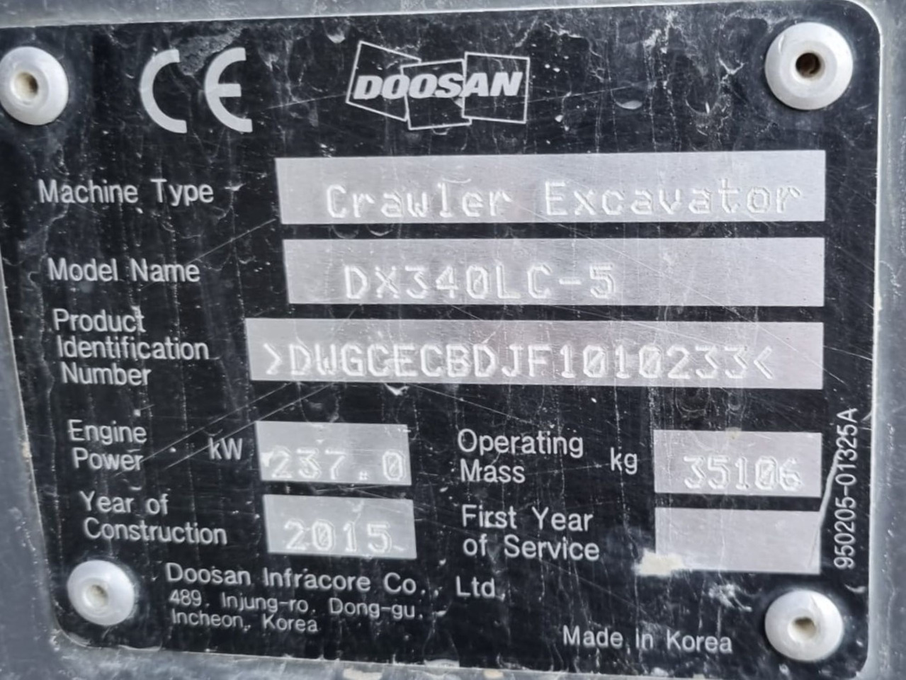 Rupsgraafmachine DOOSAN DX340LC-5: afbeelding 6