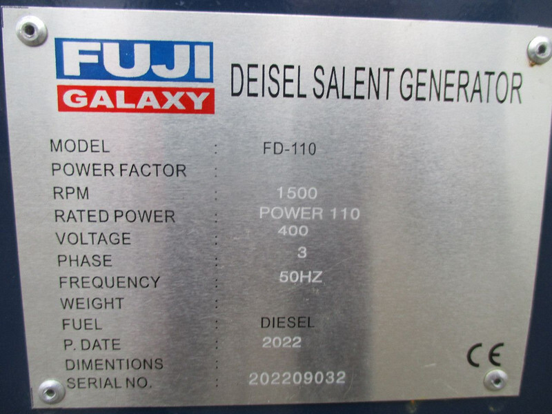 Nieuw Industrie generator Diversen Fuji Galaxy FD-110 , New Diesel generator , 110 KVA , 3 Phase , 5 pieces in stock: afbeelding 13