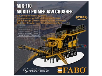 Nieuw Mobiele breker FABO MJK-110 MOBILE PRIMARY JAW CRUSHER READY IN STOCK: afbeelding 1