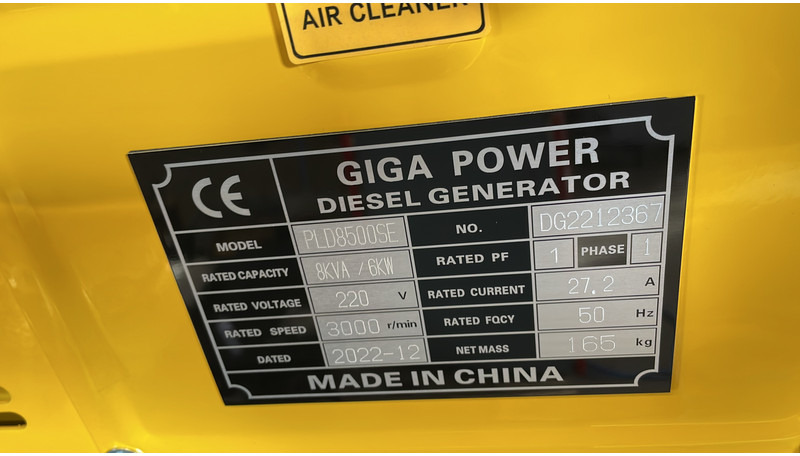 Industrie generator Giga power PLD8500SE 8KVA silent set: afbeelding 10