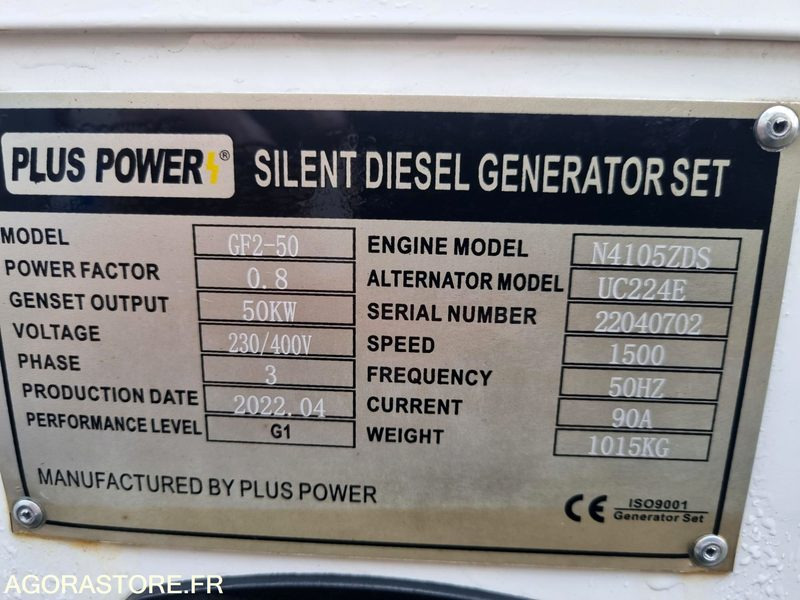 Industrie generator Groupe électrogène Power plus GF2-50