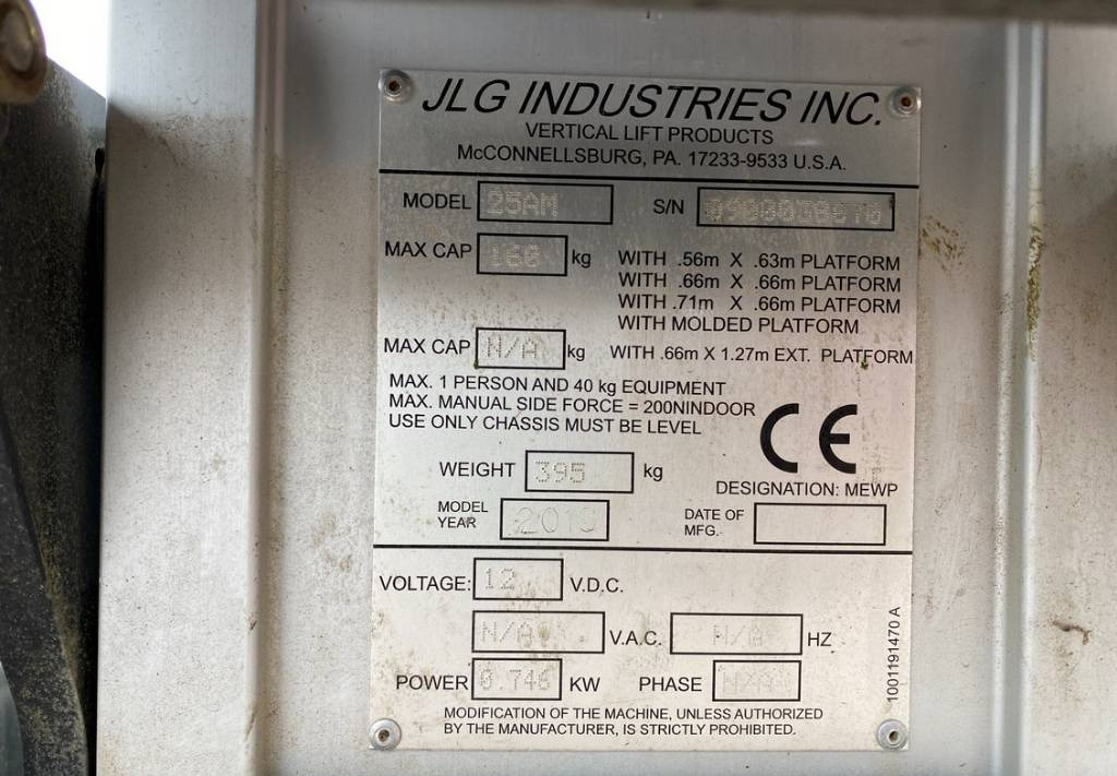 Verticale masthoogwerker JLG 25AM DC Electric Vertical Mast Work Lift 967cm: afbeelding 10