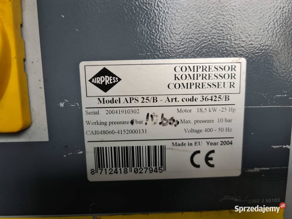 Luchtcompressor Kompresor śrubowy AIRPRESS APS 25, 18,5 kw, (2): afbeelding 5