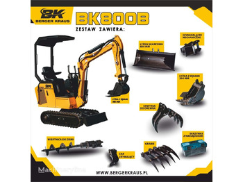 Berger Kraus Mini Excavator BK800B with FULL equipment - Minigraafmachine