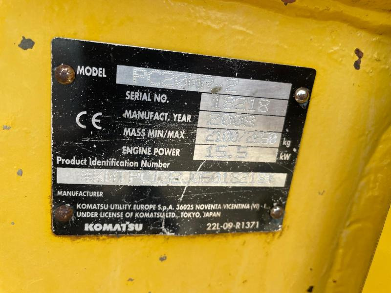 Minigraafmachine Komatsu PC20R-8