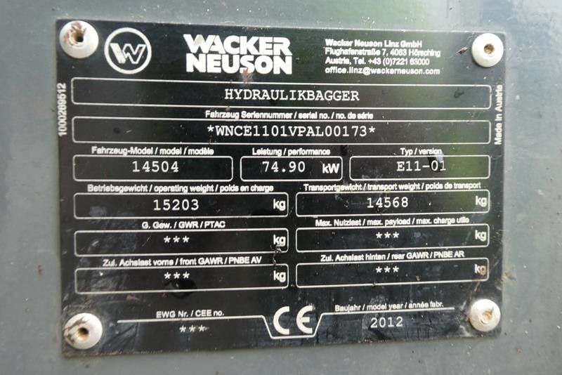 Minigraafmachine Wacker SE 14.504 -Z+Power-tilt