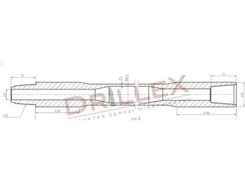 Horizontaal gestuurd boren Vermeer D33x44,D36x50 FS1 4,5m Drill pipes, żerdzie: afbeelding 1