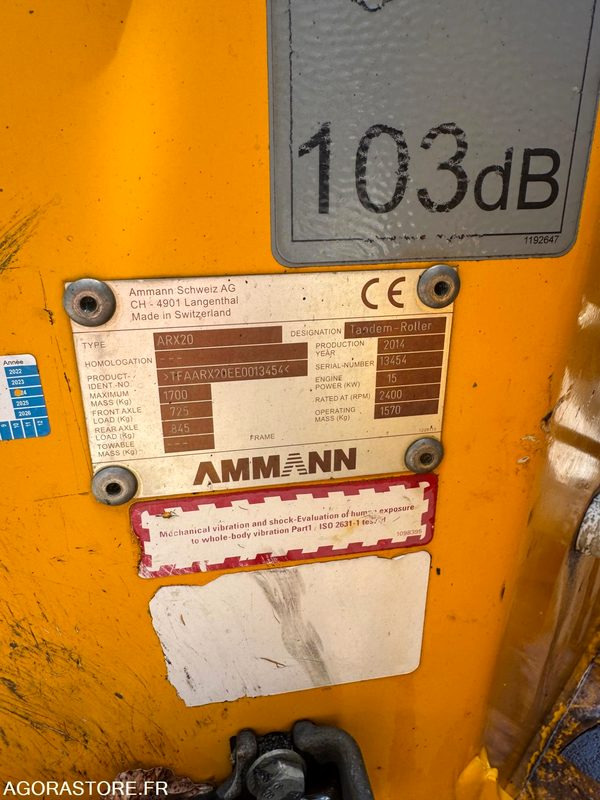 Wals Compacteur ammann arx20 - 2014 - 1052 HEURES