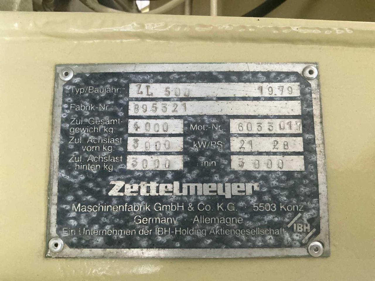 Wiellader 1979 ZETTELMEYER ZL500 SHOVEL