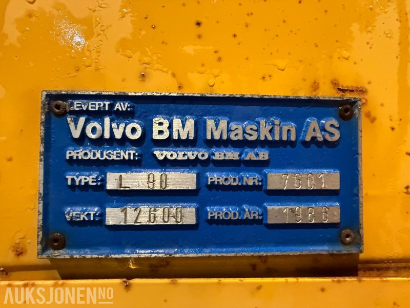 Wiellader 1986 Volvo L90 Hjullaster med skuffe