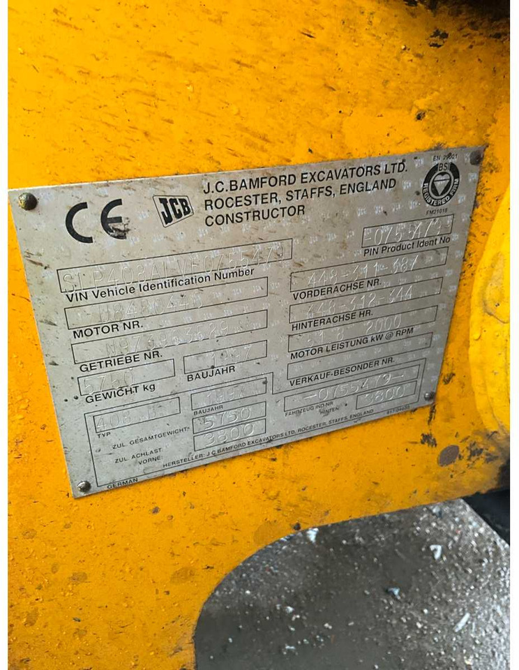 Wiellader 1997 JCB 408 B SHOVEL