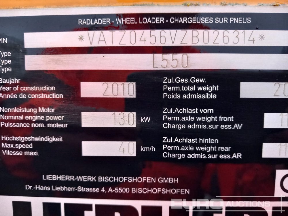 Wiellader 2010 Liebherr L550