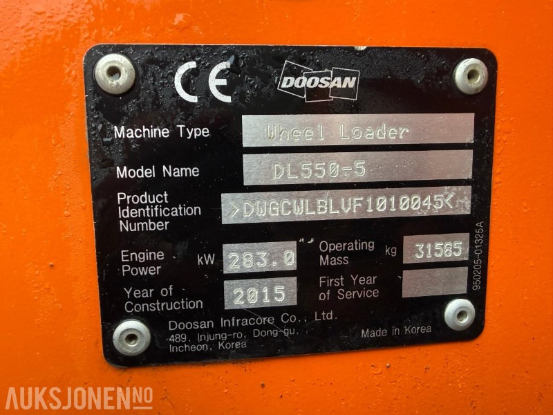 Wiellader 2015 Doosan DL550 HJULLASTER - REP.OBJEKT.
