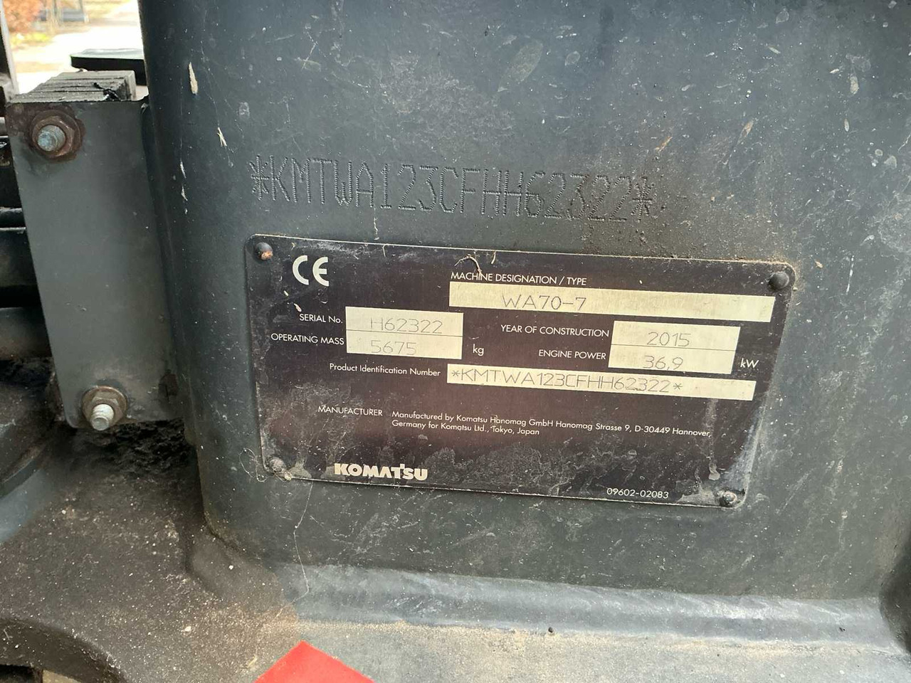 Wiellader 2015 KOMATSU WA70-7 SHOVEL