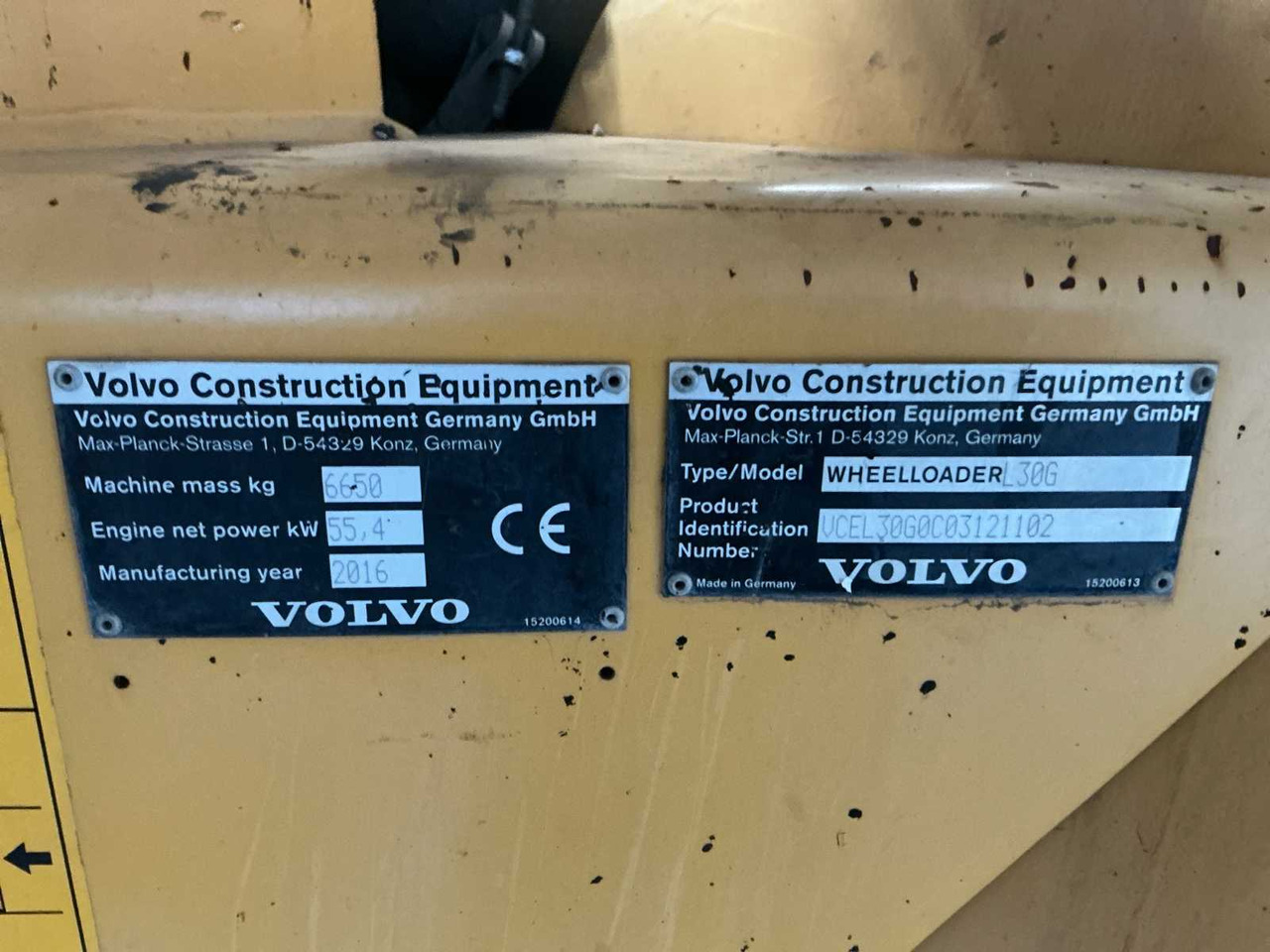 Wiellader 2016 VOLVO L30G SHOVEL