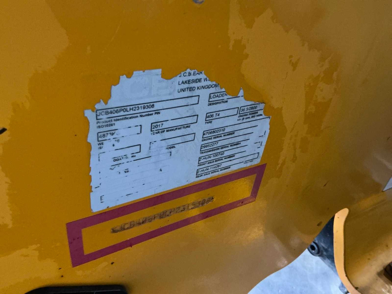 Wiellader 2017 JCB 406 SHOVEL