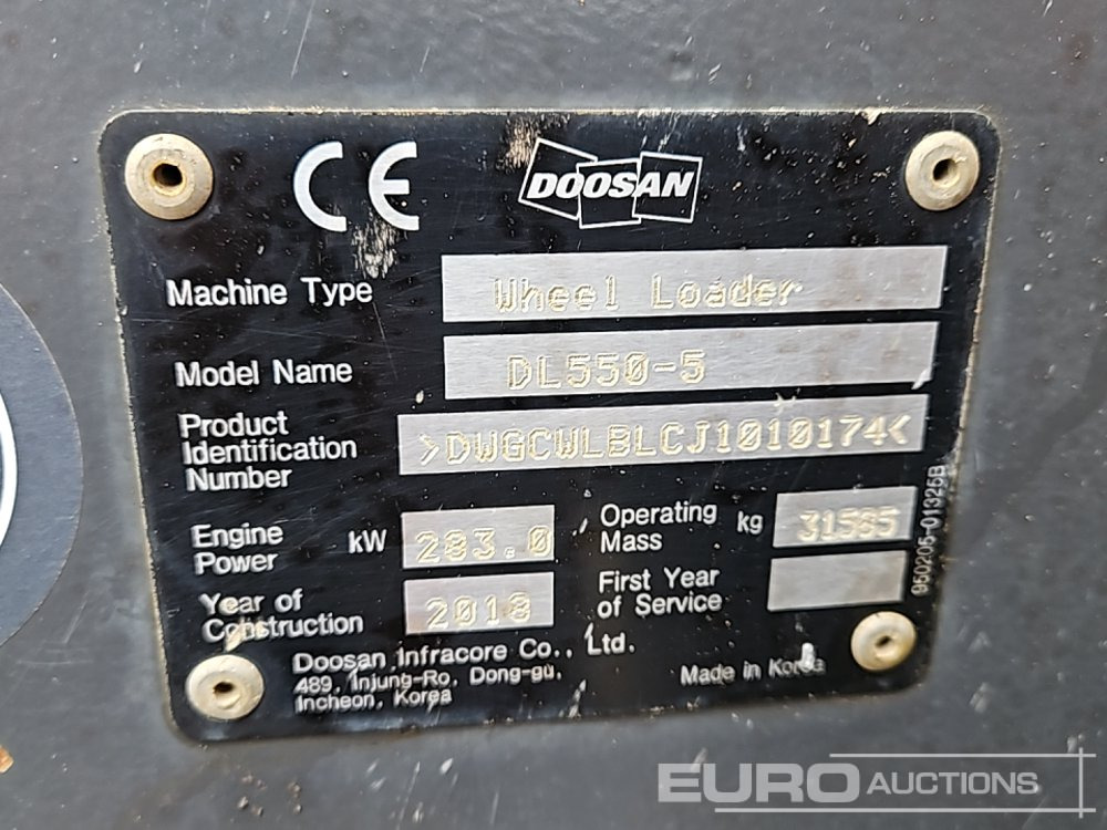 Wiellader 2018 Doosan DL550-5