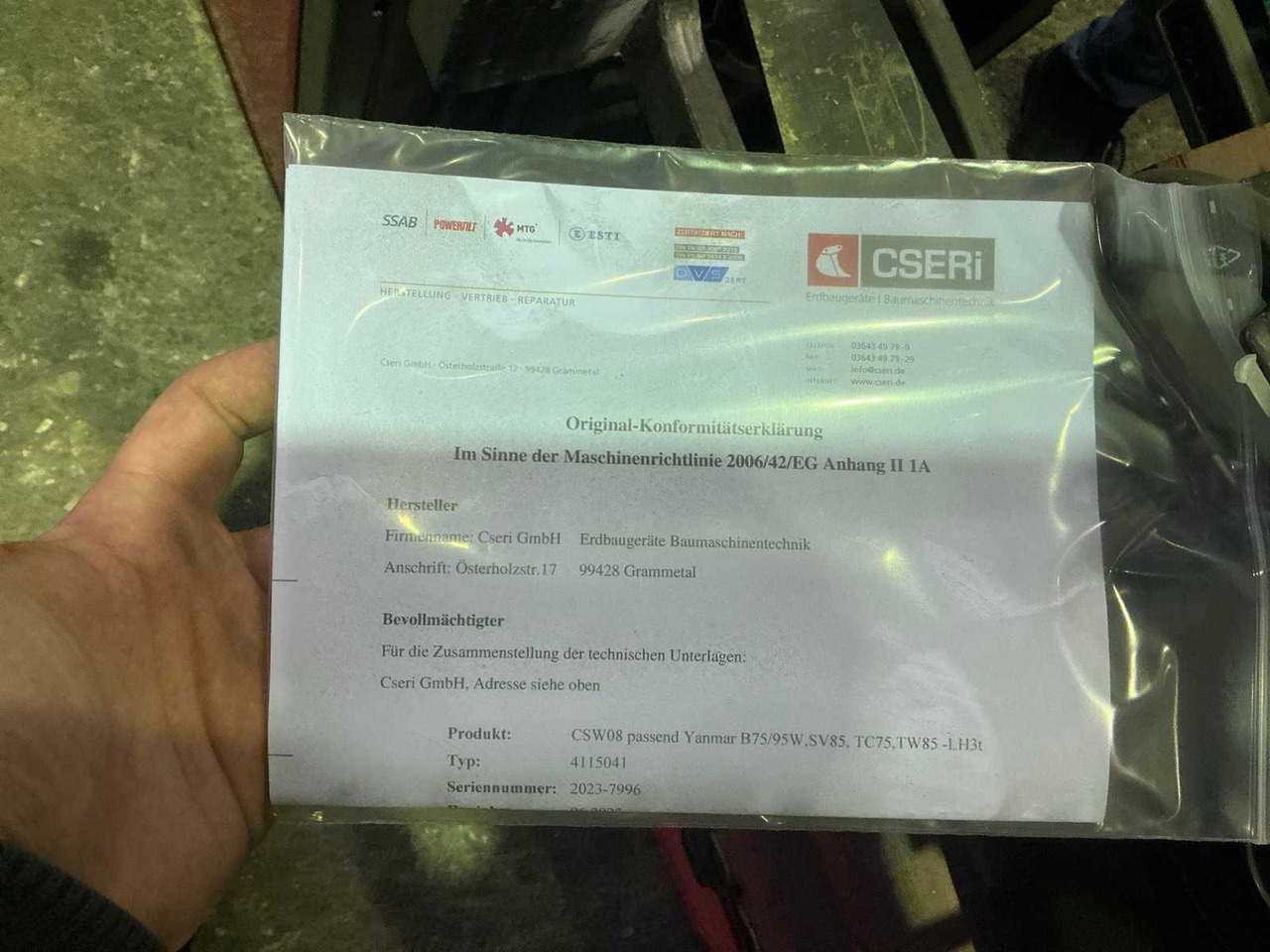 Wiellader 2023 YANMAR 5455750015 QUICK COUPLER, MECH.