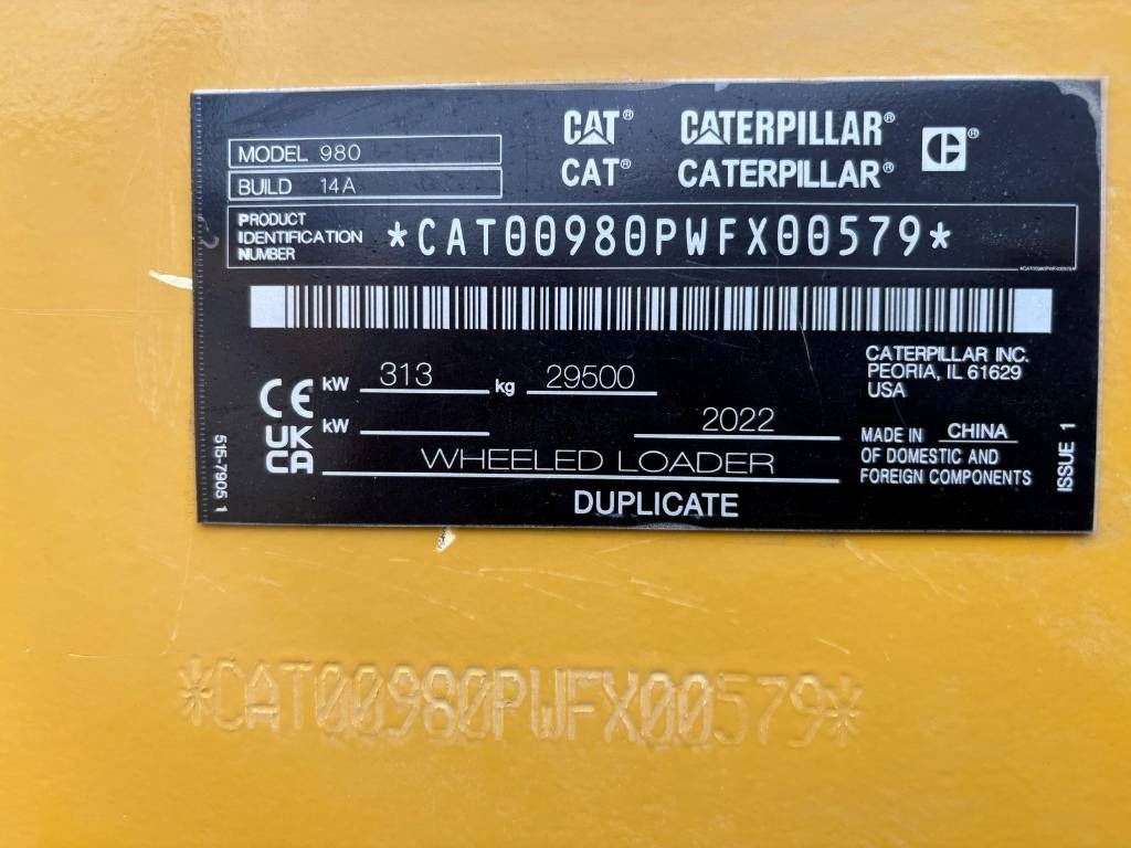 Wiellader CAT 980