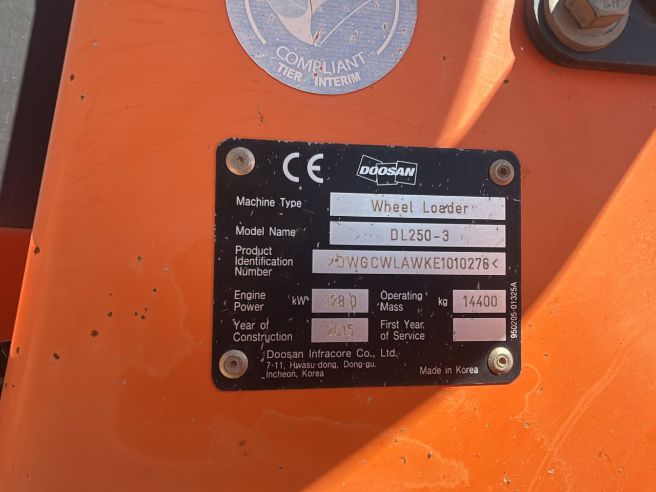 Wiellader DOOSAN DL250-3