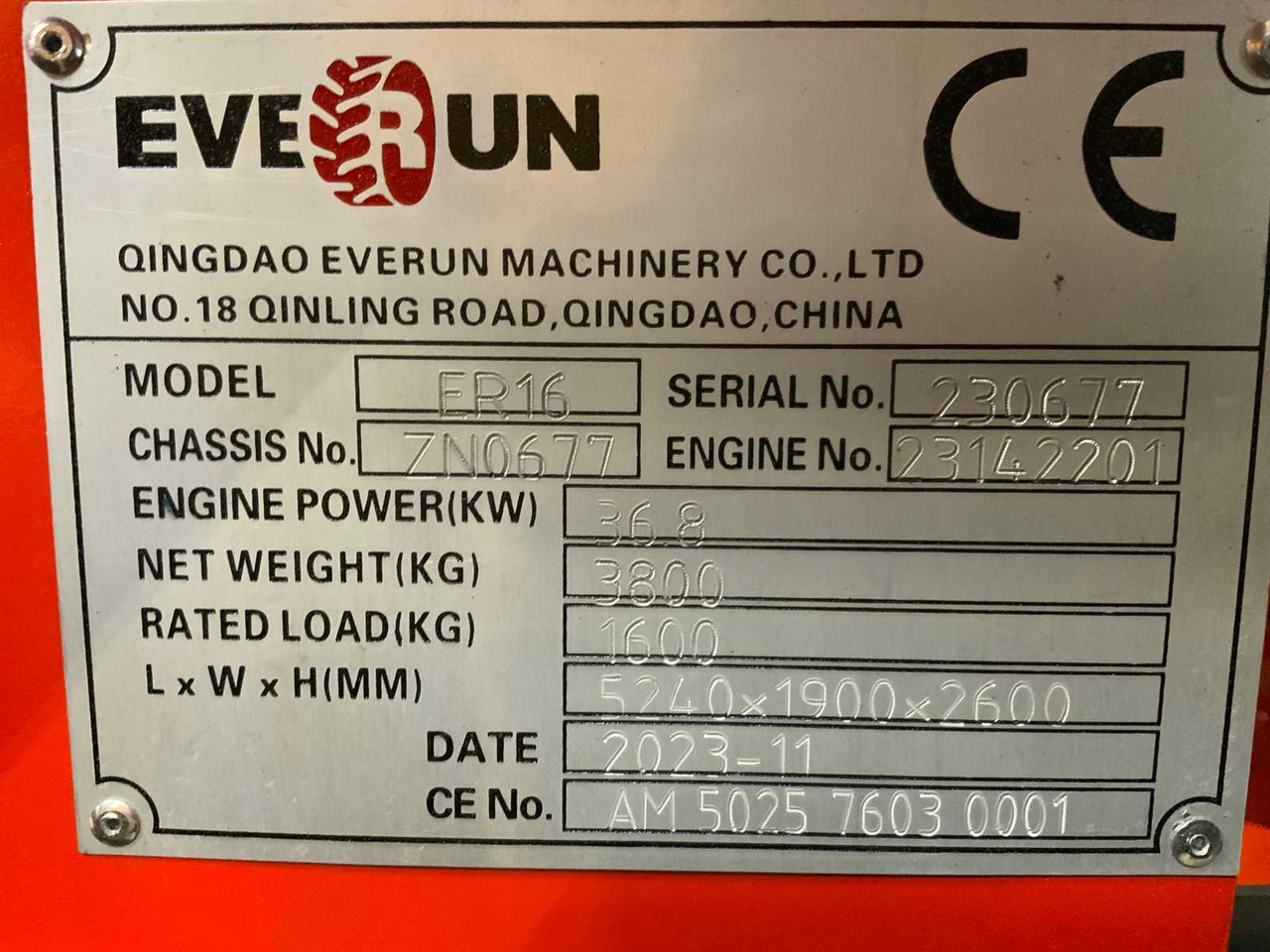 Wiellader EVERUN - 2025 - ER16 - WHEEL LOADER