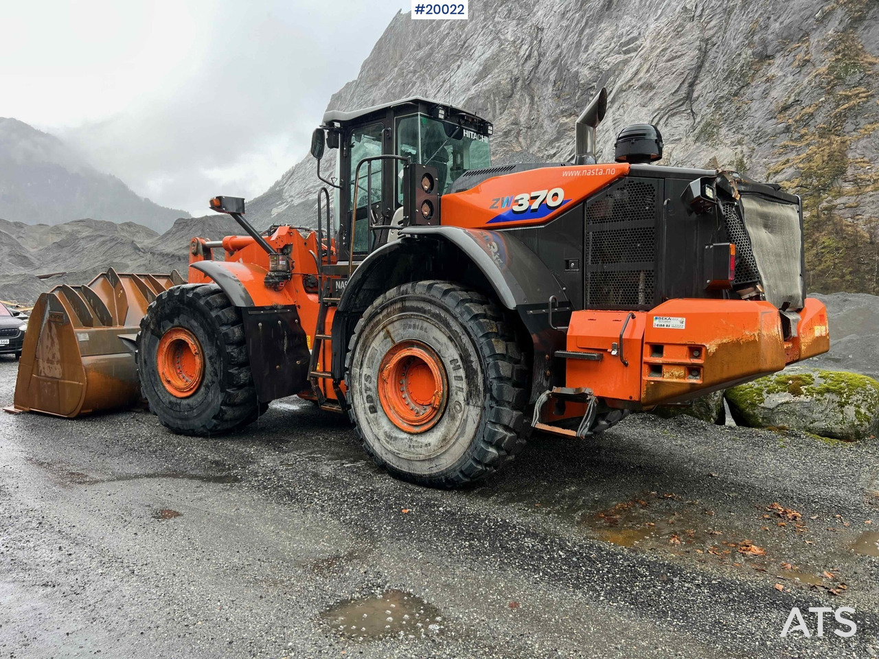Wiellader Hitachi zw370-6 hjullaster m / vekt, skriver og skuffe