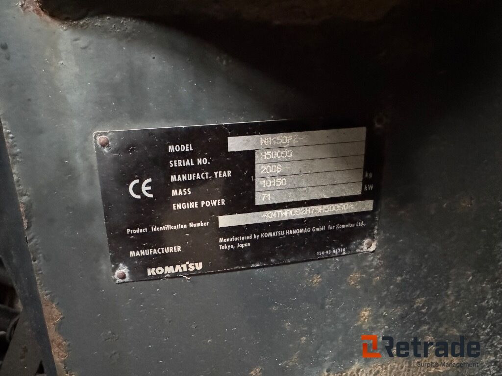 Wiellader Hjullæsser Komatsu WA 150