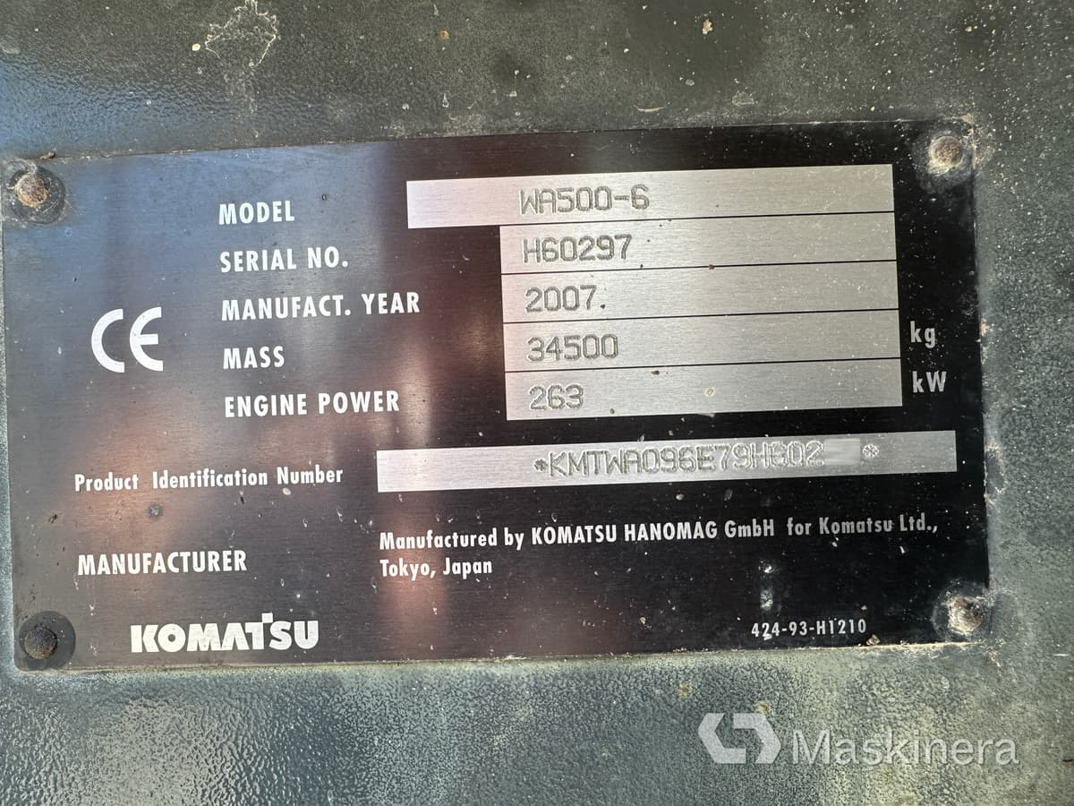 Wiellader Hjullastare Komatsu WA500-6
