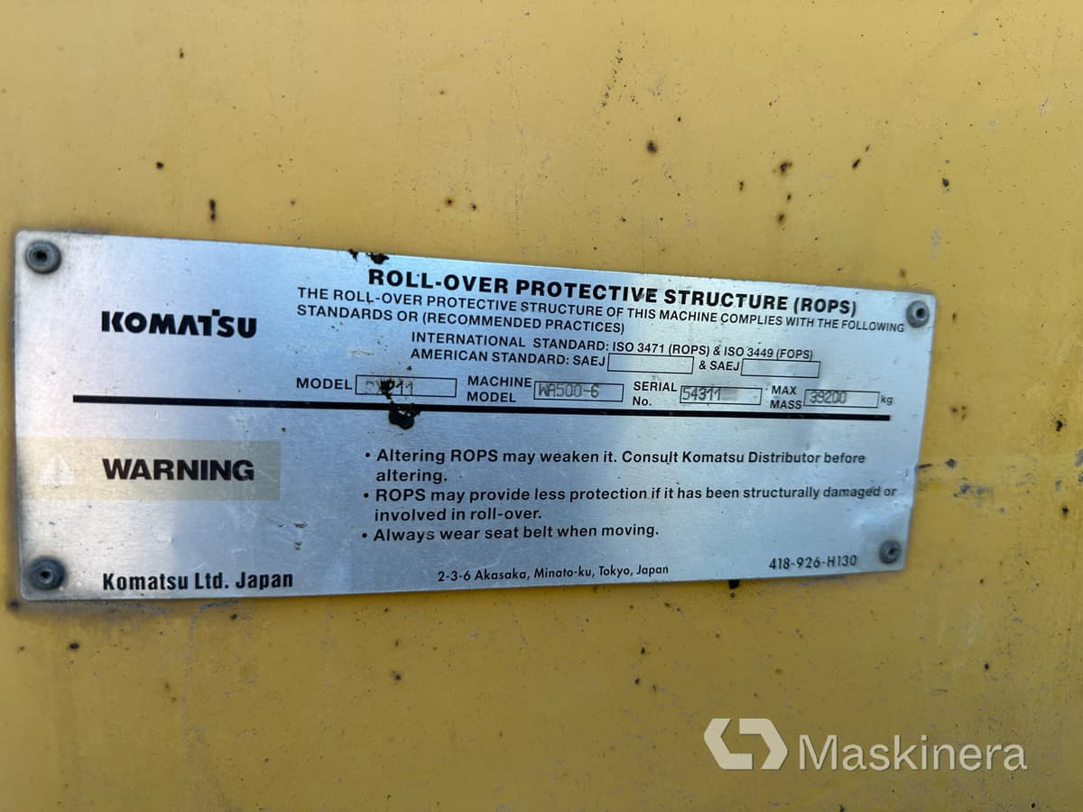 Wiellader Hjullastare Komatsu WA500-6