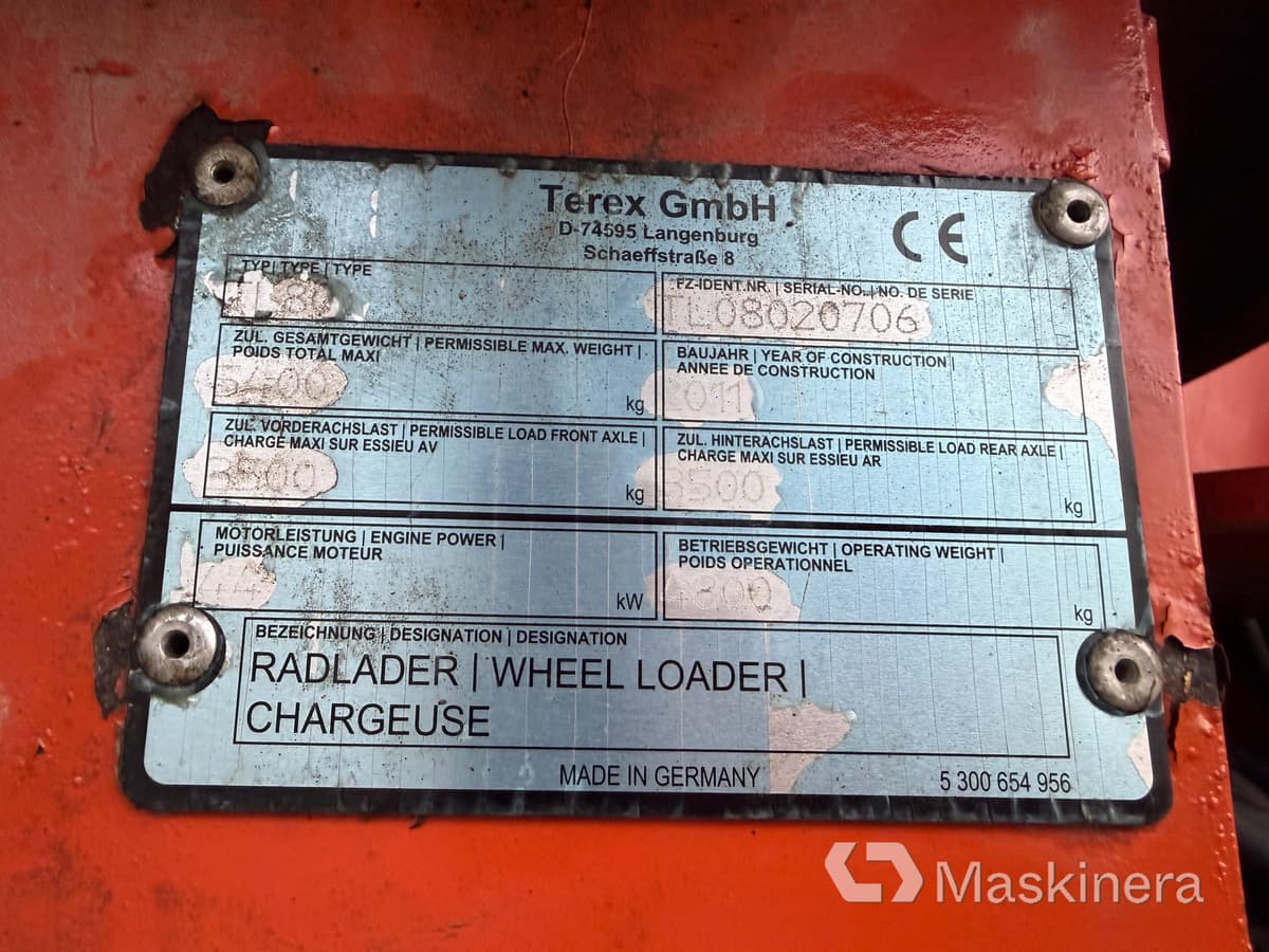 Wiellader Hjullastare Terex TL80 med tillbehör