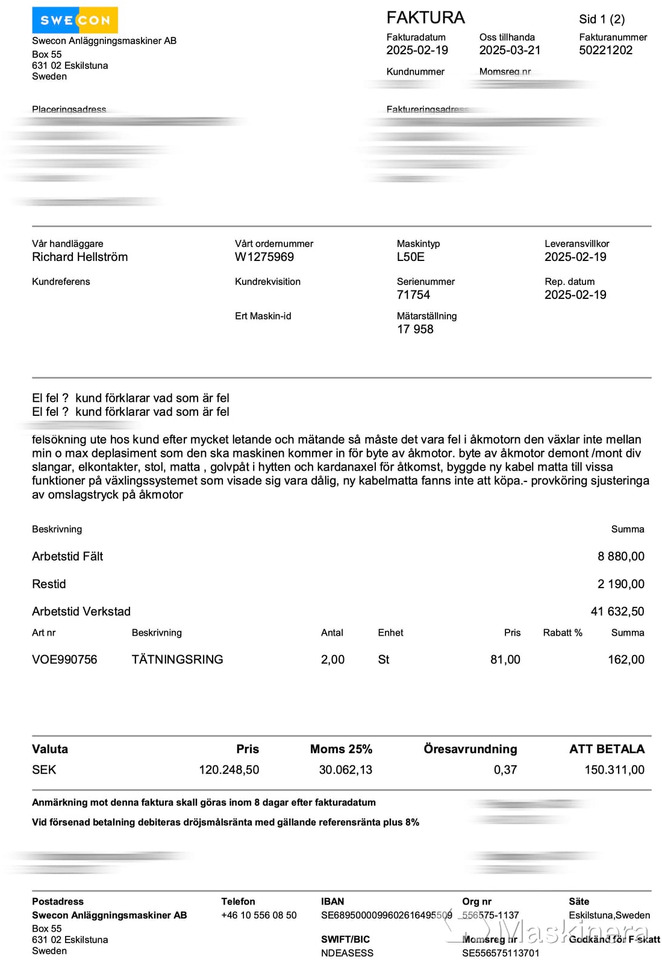 Wiellader Hjullastare Volvo L50E med tillbehör