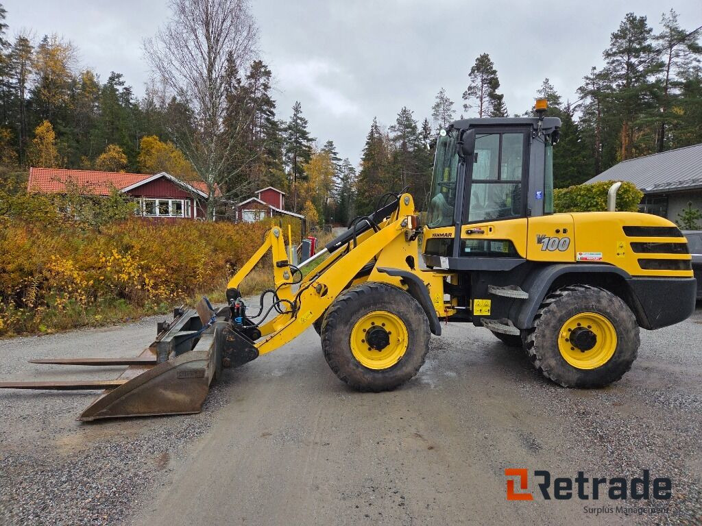 Wiellader Hjullastare Yanmar V100 Med Vikplog och Sandskopa Panolinolja