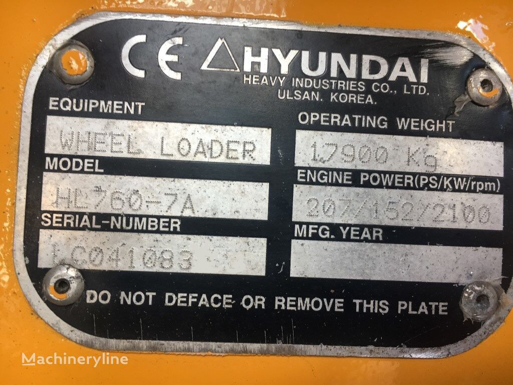 Wiellader Hyundai HL760-A