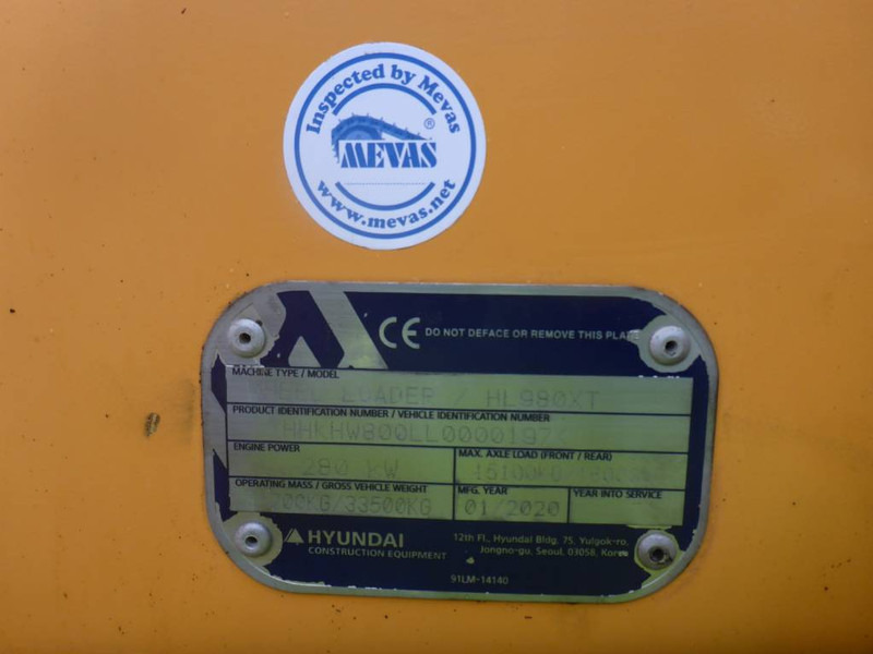 Wiellader Hyundai HL 980