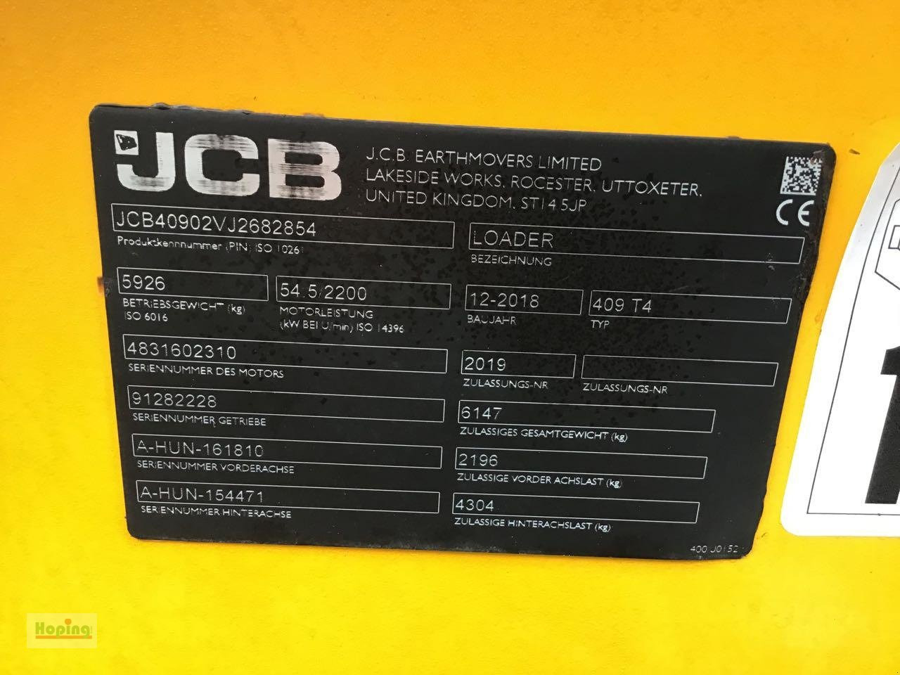 Wiellader JCB 409